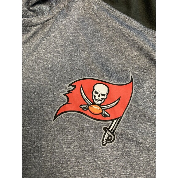 NFL Team Apparel Mens Medium Gray Tampa Bay Buccaneers Hoodie Pullover - Picture 2 of 7